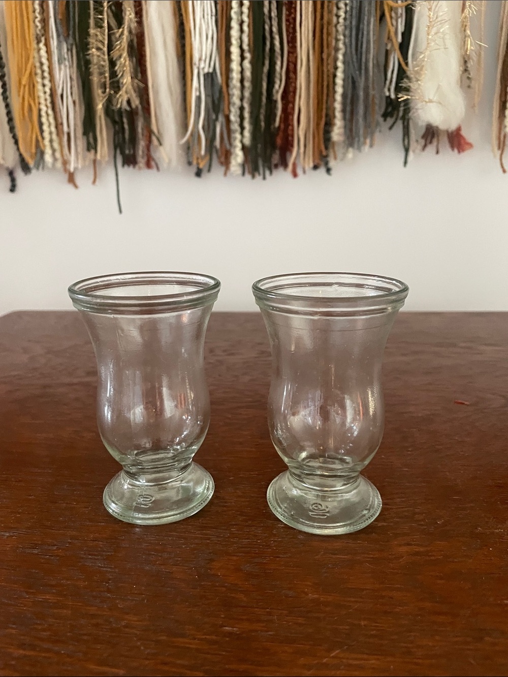 Set of Two Clear Glass Dessert Cups- juice glasses
